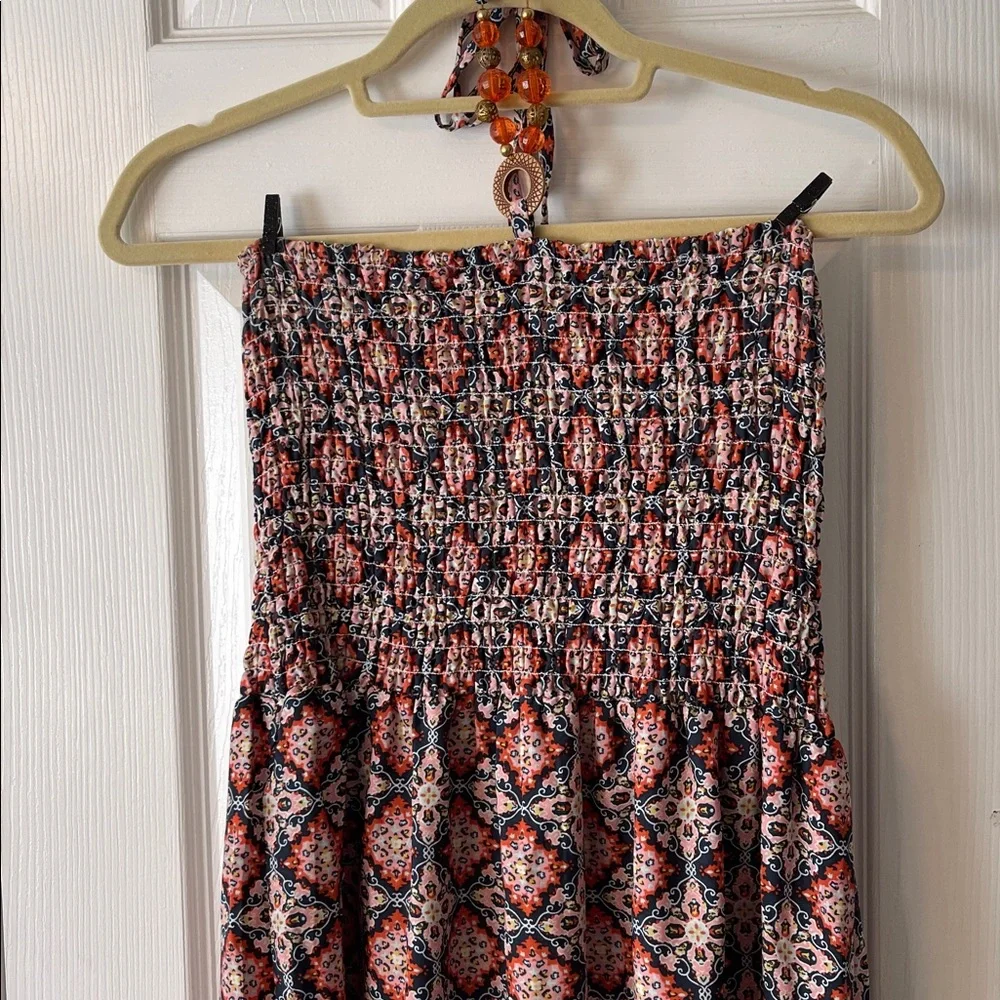 Jeweled Halter Styled Strapless Maxi Dress Med - Picture 3 of 7